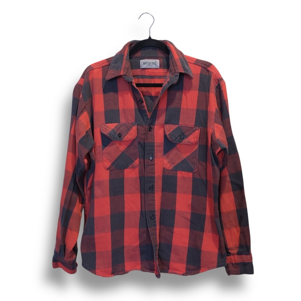 Vintage 70s 80s American Eagle Outfitters Buffalo Plaid Flannel Size M Red Black